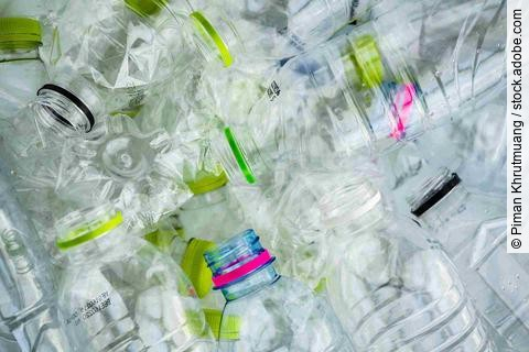 plastic bottles recycling background concept