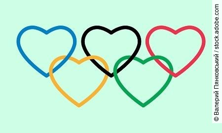 Vector, logo of the Olympic Games in the form of hearts